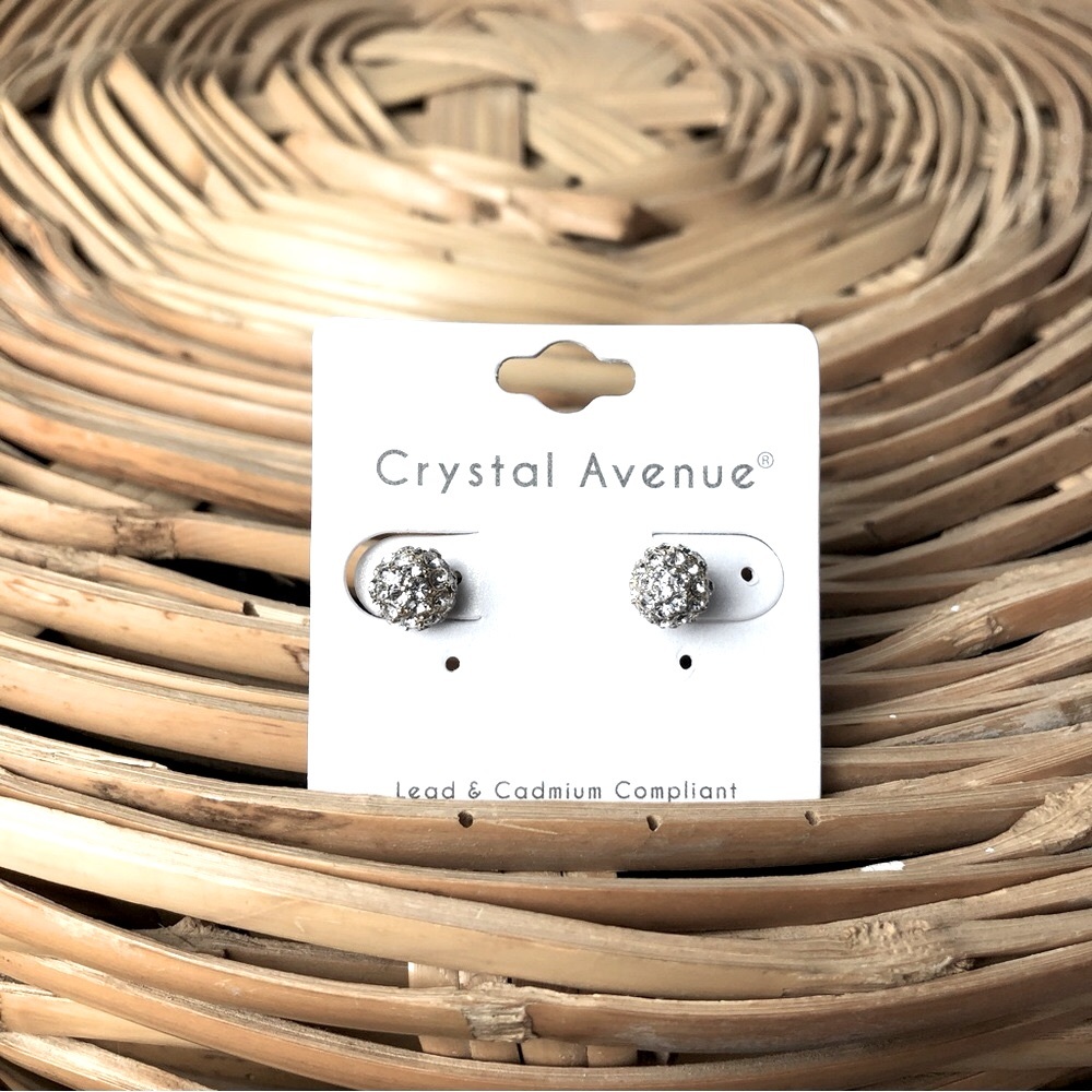 NWT ”Disco Ball” Pave Ball Earrings